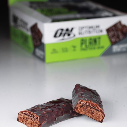 vegan protein bar out of packaging