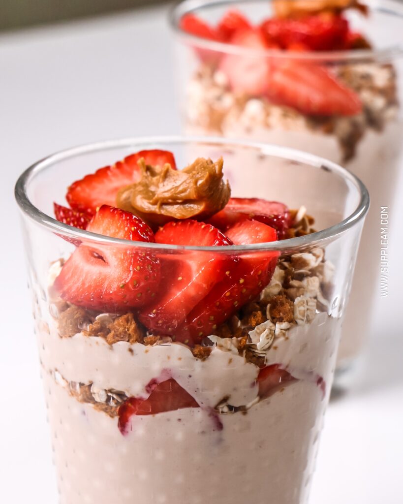 vegan proteine yoghurt in aardbeiensmaak